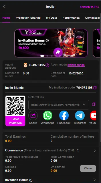 Y888 Game Referral bonus