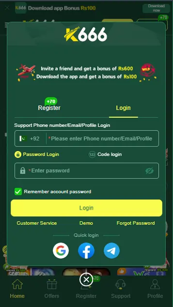 K666 Game Registratio